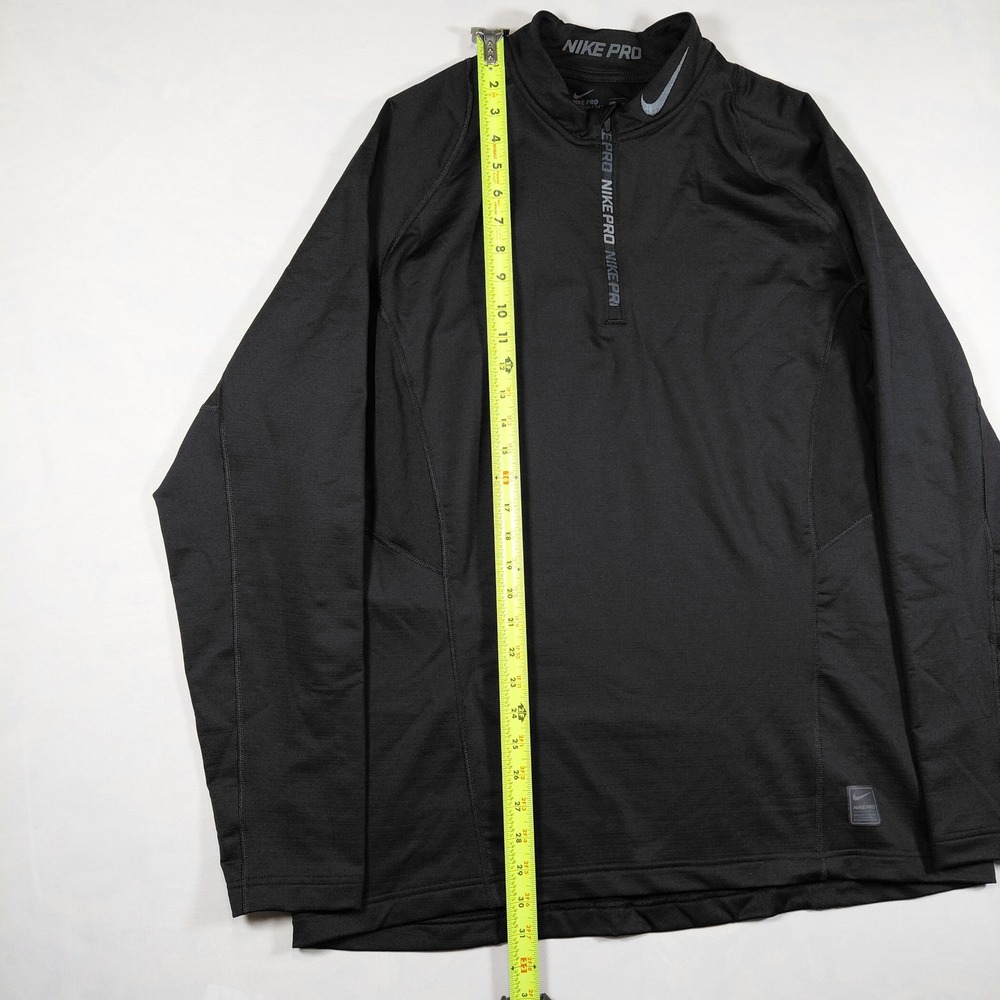 Nike Pro Hyperwarm Mens XXL Black 1/4 Zip Fitted Training Top Mock Neck Pullover - Picture 11 of 15